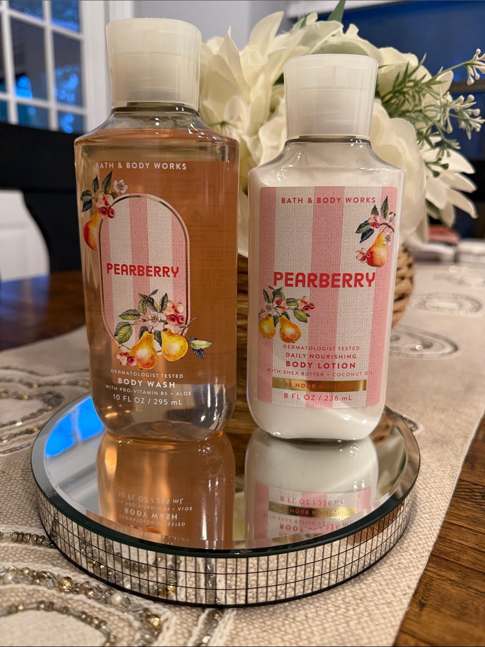 Bath & Body Works Pearberry Body Wash & Lotion Set
